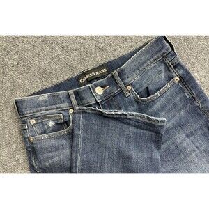 Express Jeans Women’s 4r Barely Boot Mid Rise Blue Dark Wash Denim